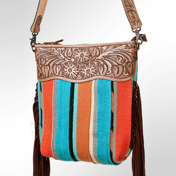 American Darling GIBGX215 Signature Crossbody Hand Tooled Saddle Blanket Genuine Leather Women Bag Western Handbag Purse